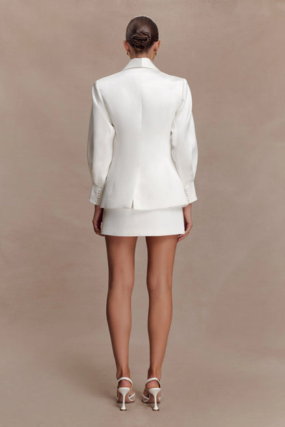 Kylie Satin Mini Skirt Ivory