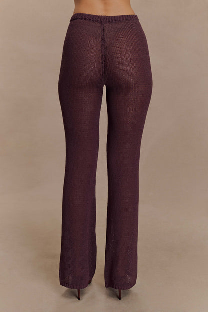 Malani Wide Leg Knit Pants Chocolate
