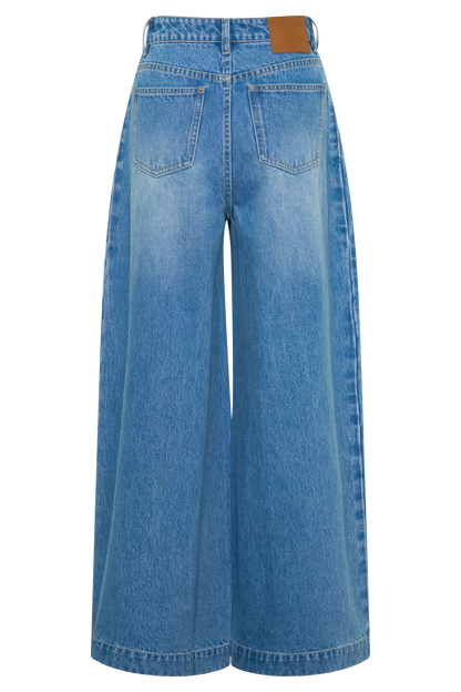Bobby Oversized Jean With Front Pleat Summer Blue