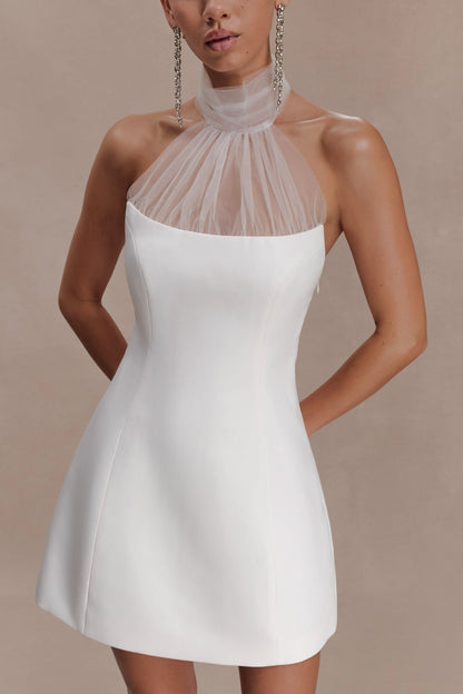 Riley Halter Suiting Mini Dress Ivory