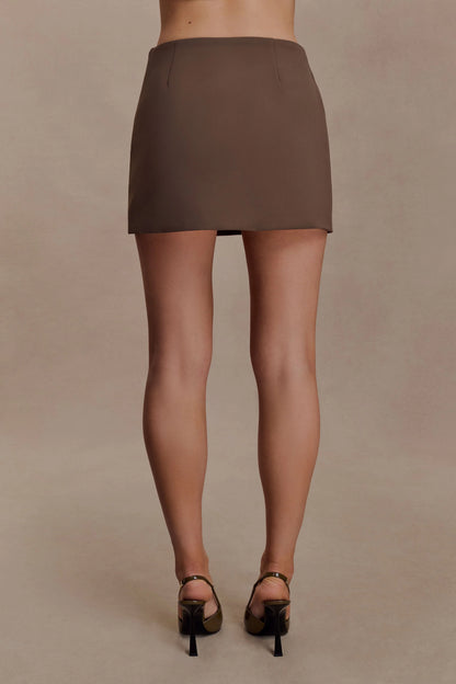 Effy Suiting Mini Skirt Cacao Brown