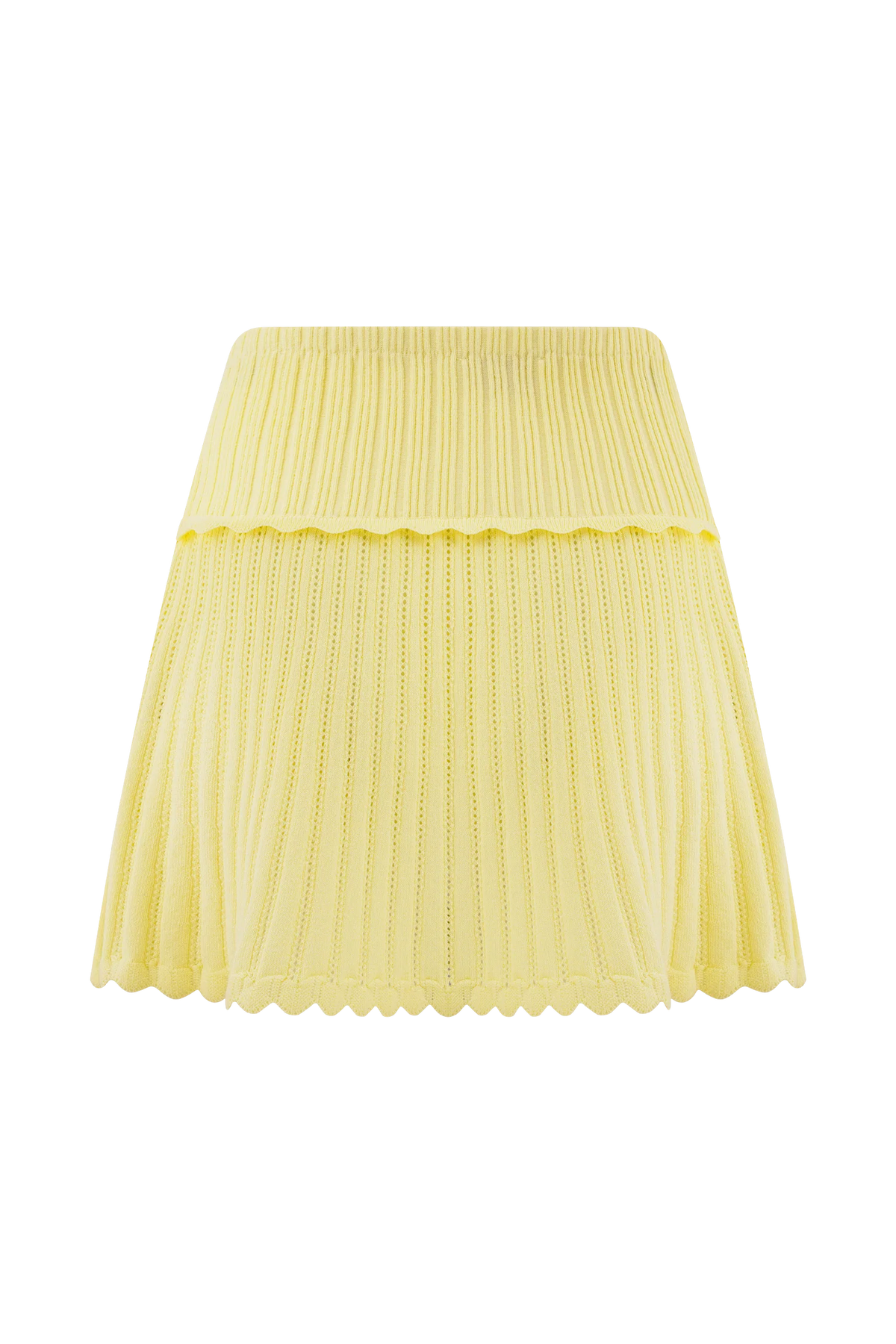 Indy Pointelle Knit Mini Skirt Lemon
