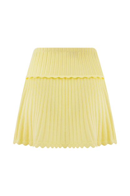 Indy Pointelle Knit Mini Skirt Lemon