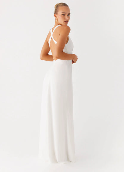 Desi Halterneck Maxi Dress White