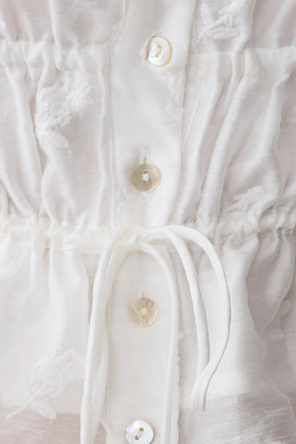 Vivian Embroidered Sleeveless Top White