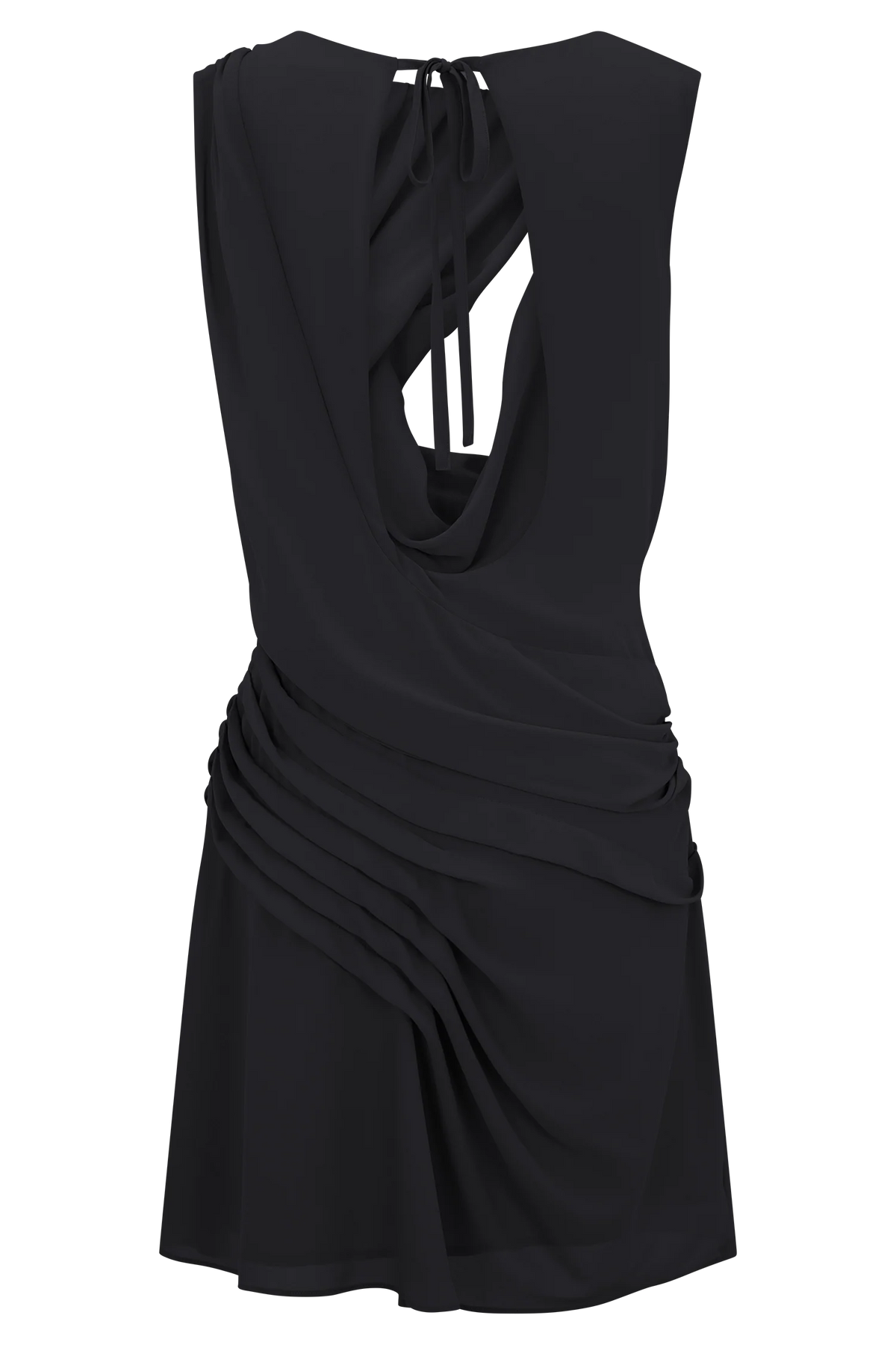 Oria Chiffon Mini Dress Black