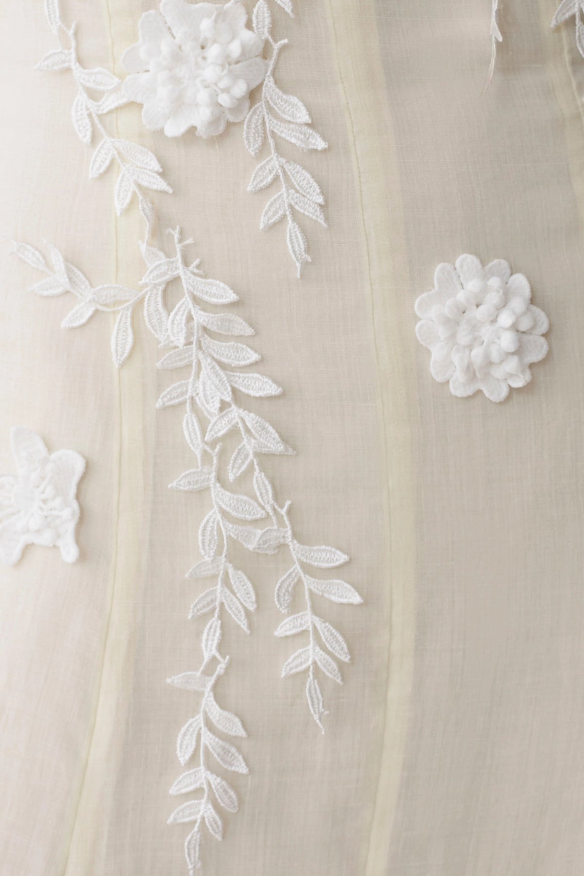 Odette Floral Lace Midi Dress Buttermilk