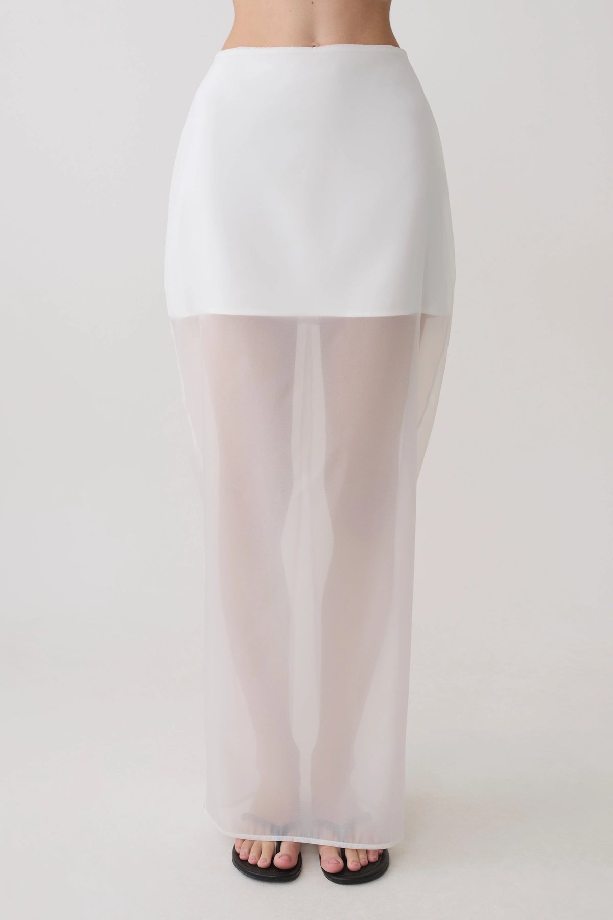 Ximena Organza Maxi Skirt White
