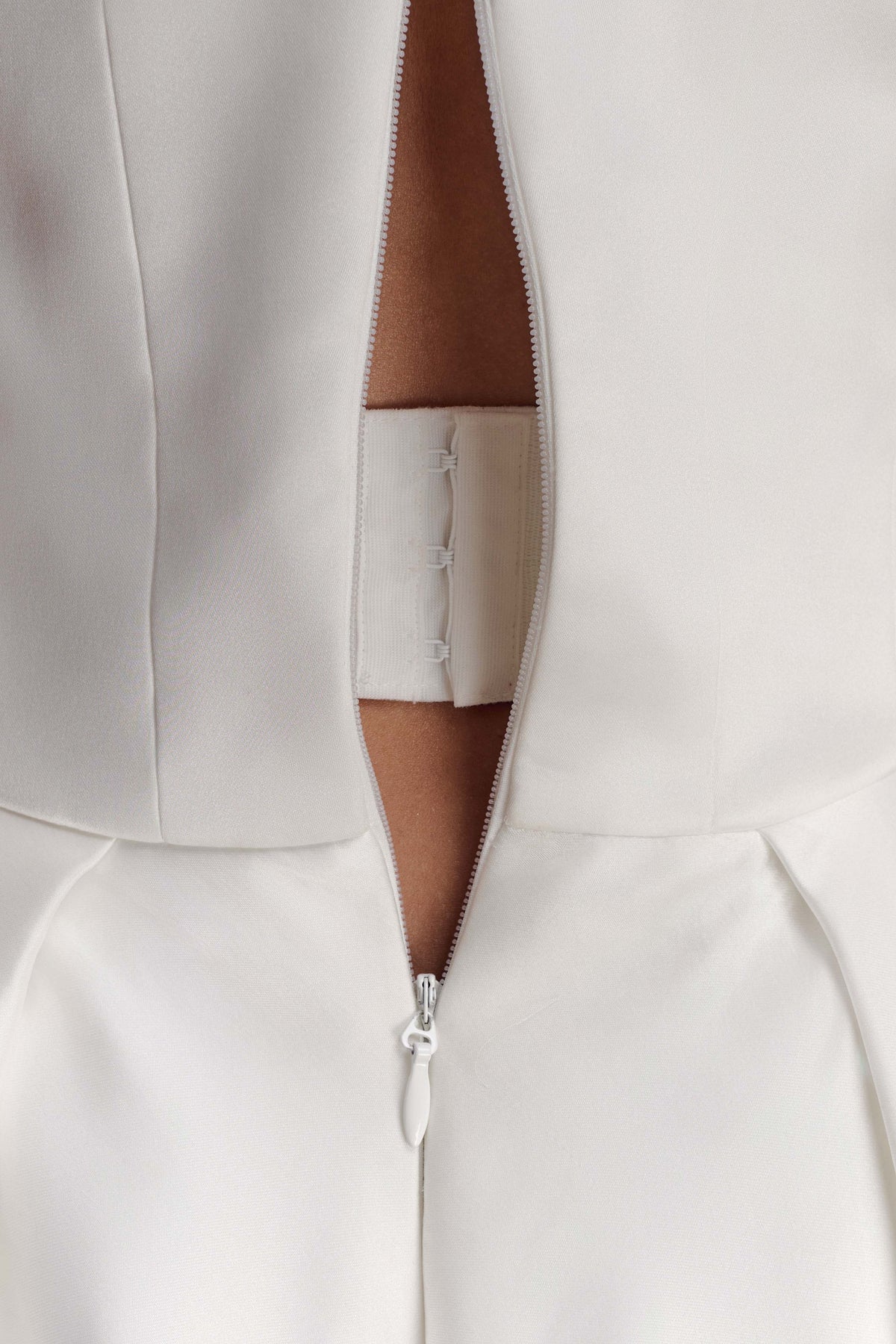 Willow Off Shoulder Satin Maxi Gown White