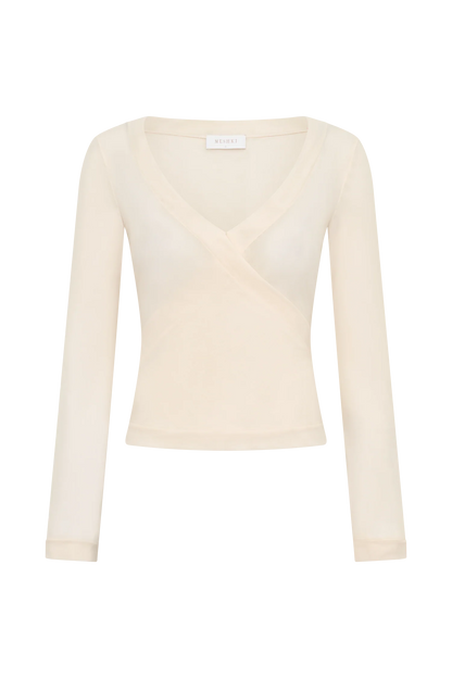 Lumi Long Sleeve Mesh Top Bone
