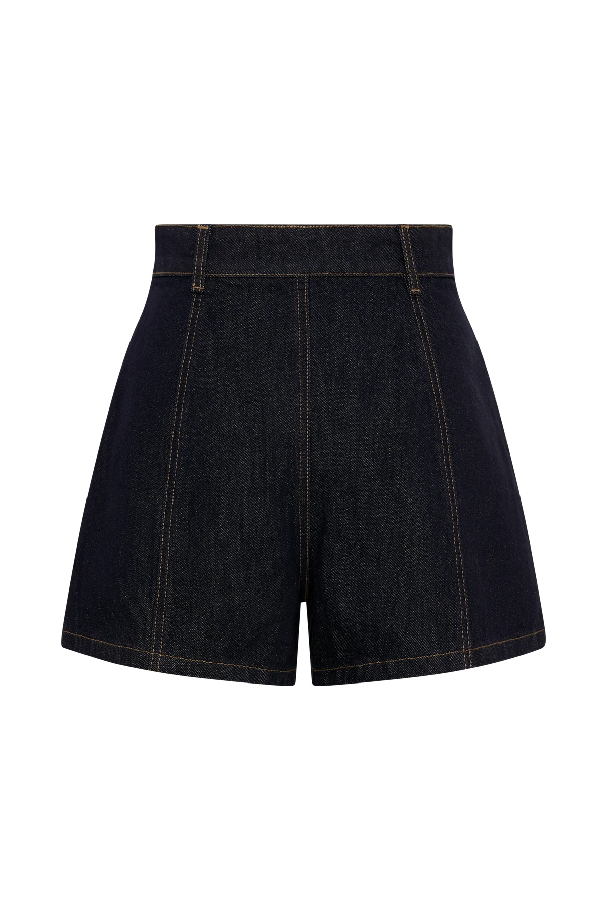 Demi High Waisted Denim Shorts Washed Indigo Blue
