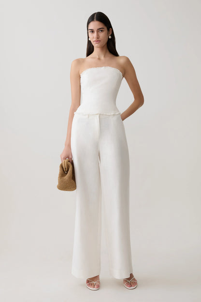 Brielle Straight Leg Pant White
