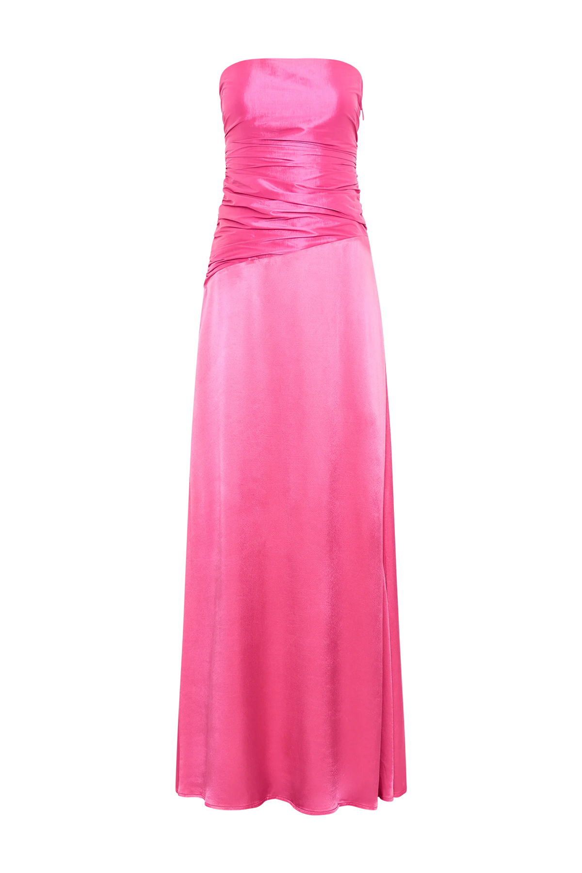 Serena Strapless Taffeta Maxi Dress Crimson Pink