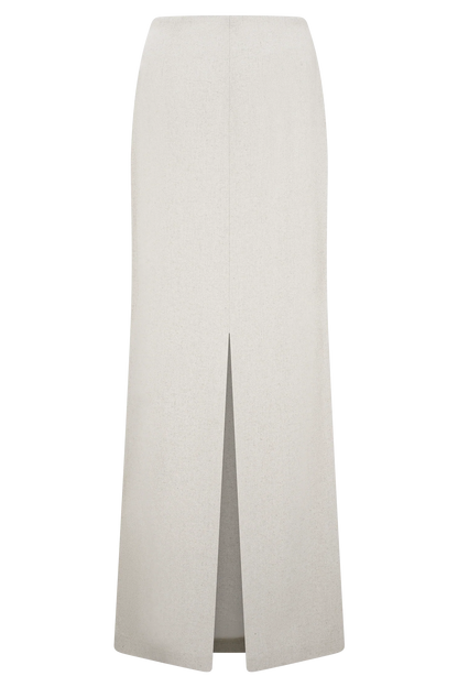 Casey Linen Embroidered Maxi Skirt Natural