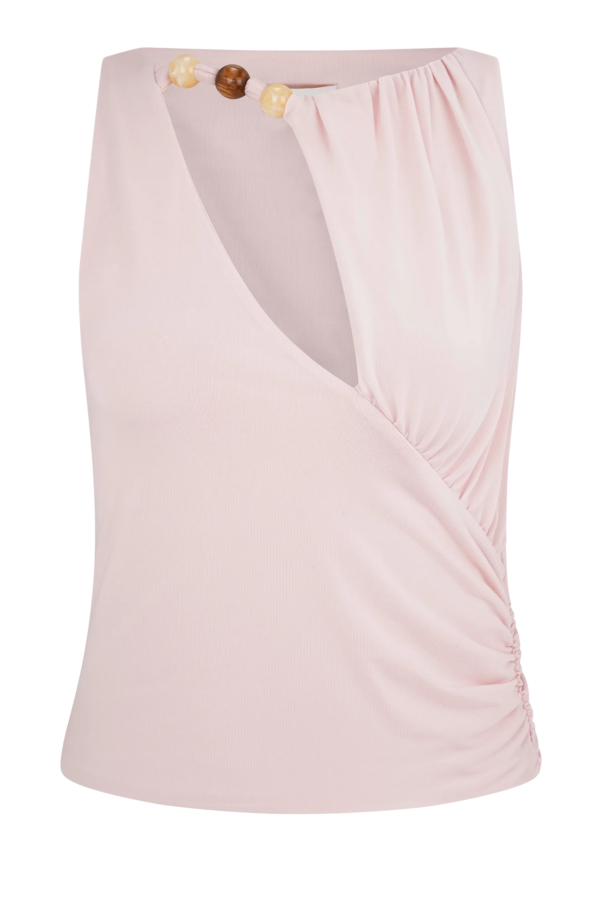 Alicent Slinky Beaded Top Pale Pink