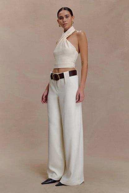 Arlo Wide Leg Suiting Trouser Ivory