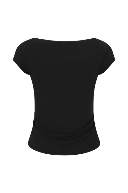 Romana Short Sleeve Mesh Top Black