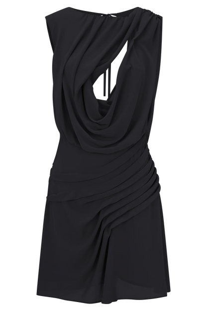 Oria Chiffon Mini Dress Black