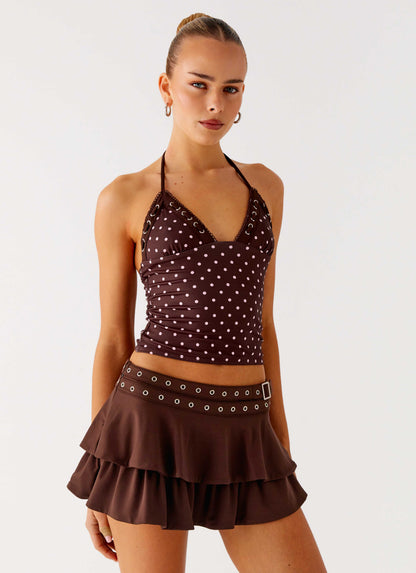 Prologue Belt Mini Skort Chocolate