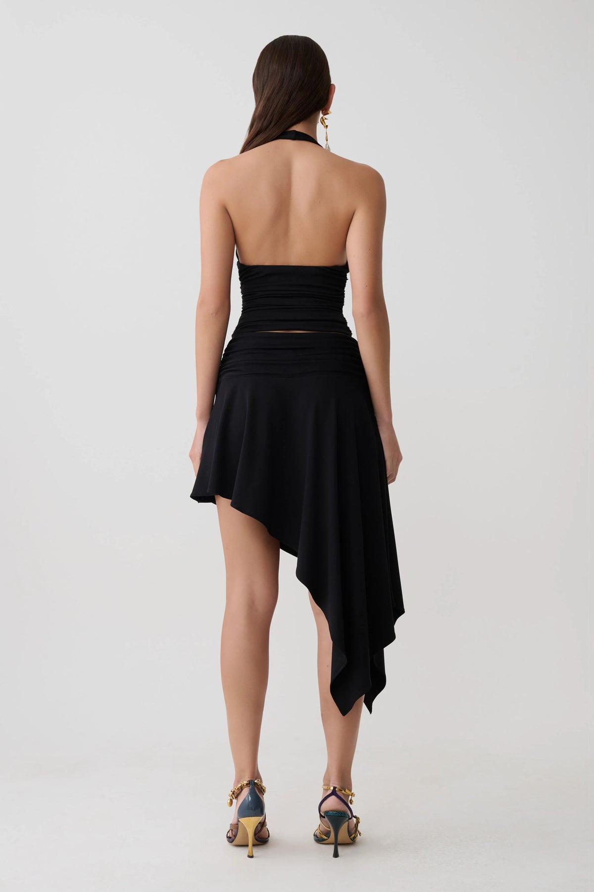 Peregrine Modal Gathered Halter Top Black
