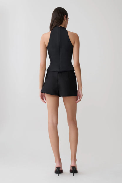 Portia Scuba Sleeveless Top Black