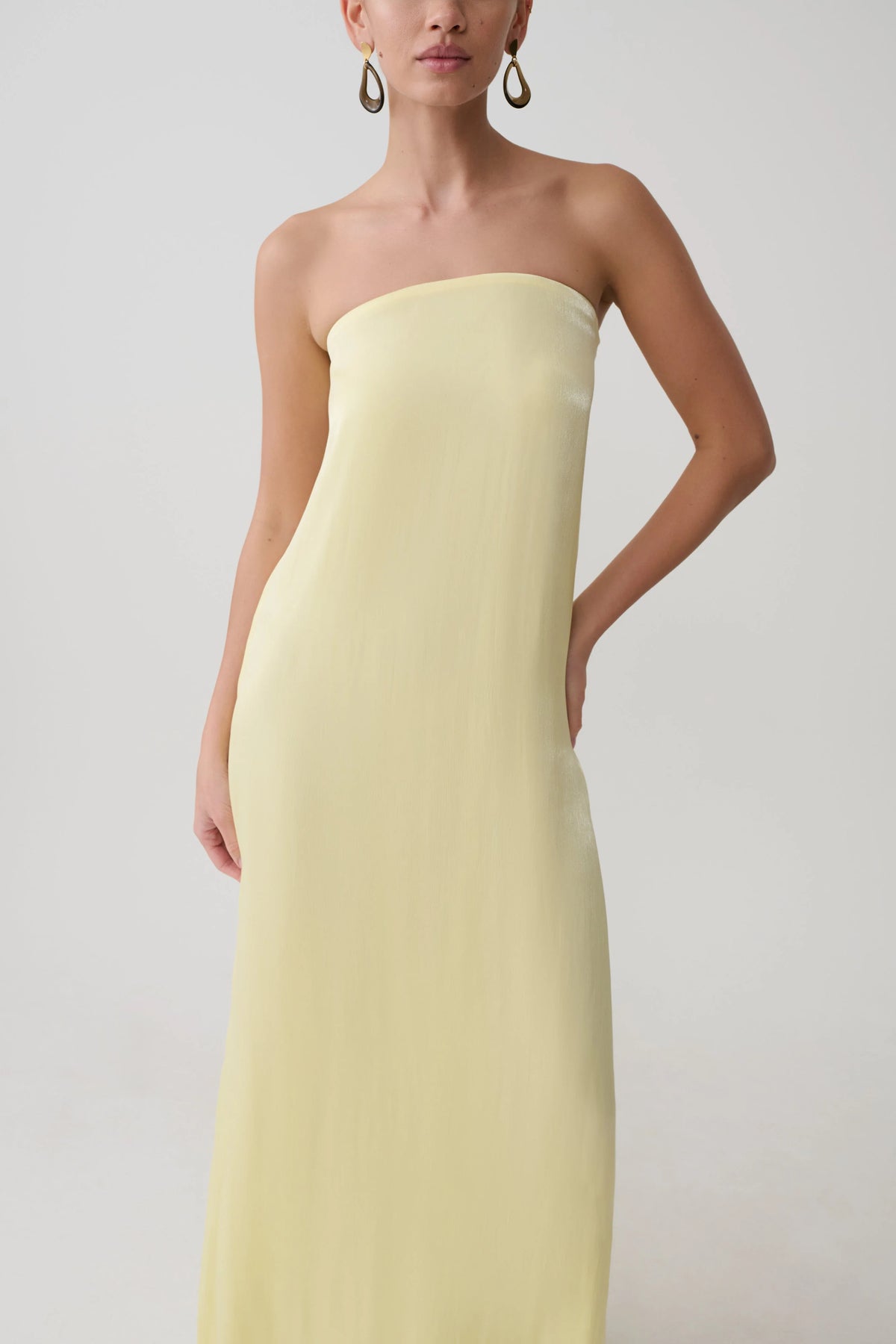 Olivia Strapless Maxi Dress Lemon
