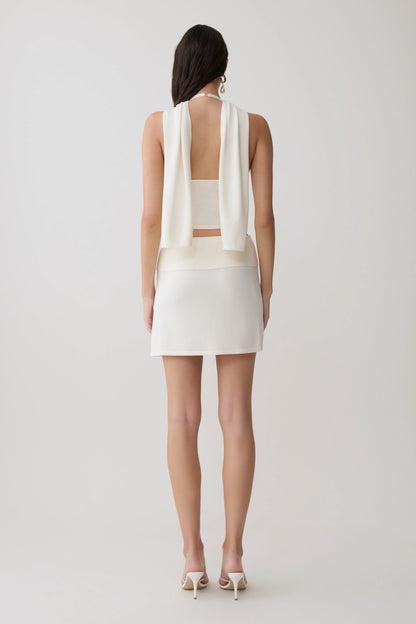 Misty Mid Rise Knit Mini Skirt Ivory