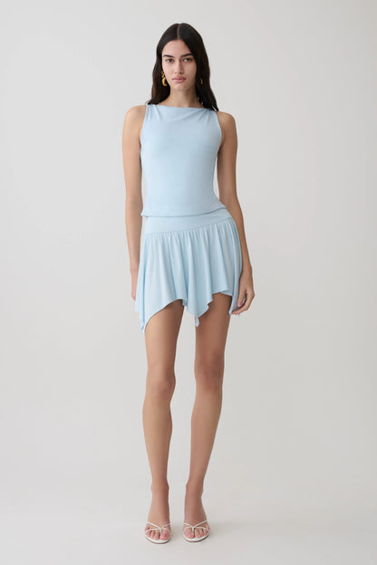 Ambrose Hankie Mini Skirt Pale Blue