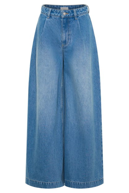 Bobby Oversized Jean With Front Pleat Summer Blue