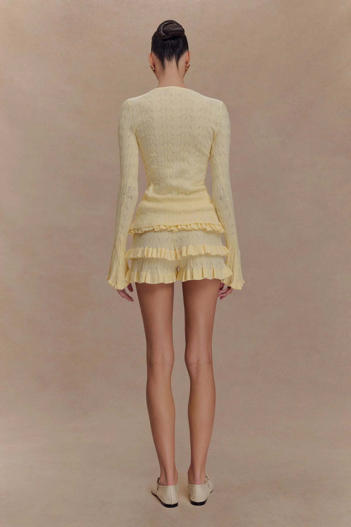 Amy Pointelle Knit Frill Bloomers Lemon