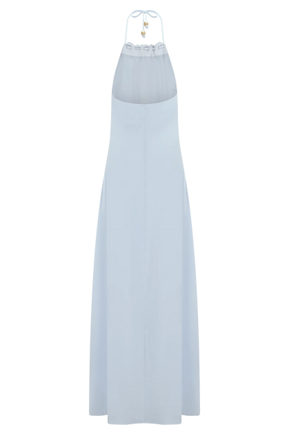 Abeda Cotton Maxi Dress With Hardware Pale Blue