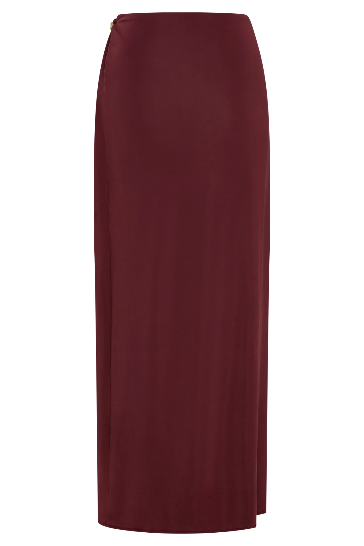 Bridget Slinky Maxi Skirt With Hardware Burgundy