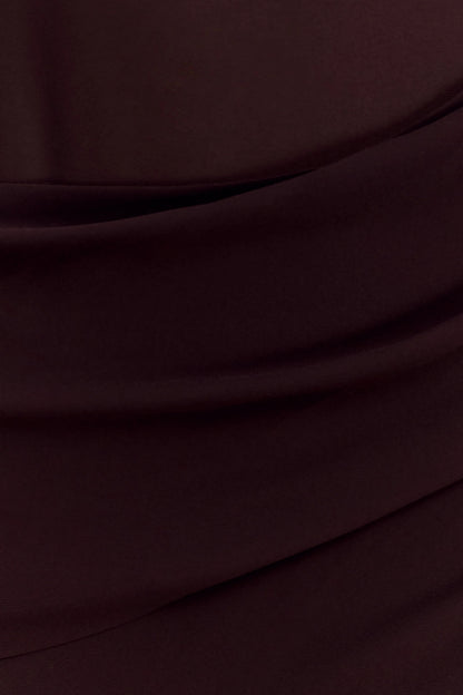Kirsten Off Shoulder Chiffon Maxi Dress Cacao Brown