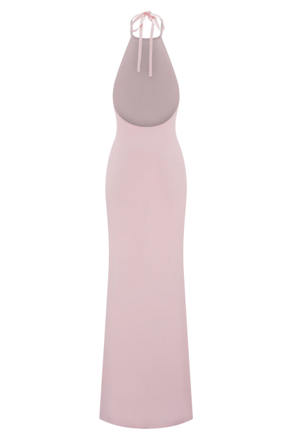 Brock Knit Halter Maxi Dress Baby Pink