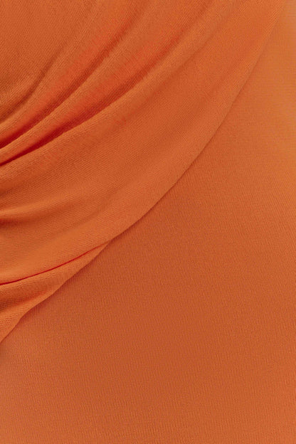 Elma Halter Knit Maxi Dress Orange