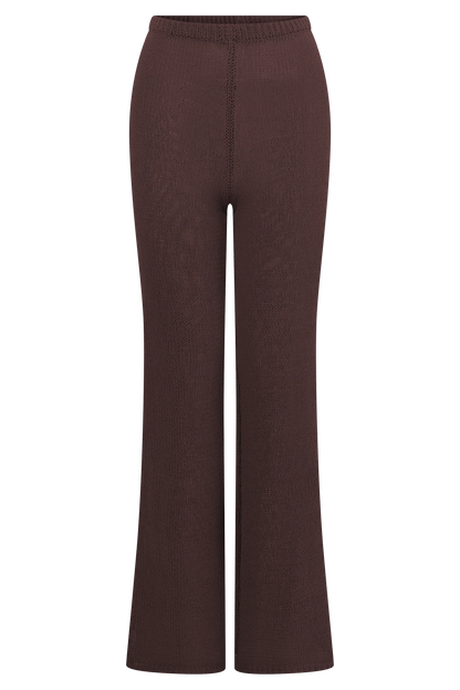 Malani Wide Leg Knit Pants Chocolate