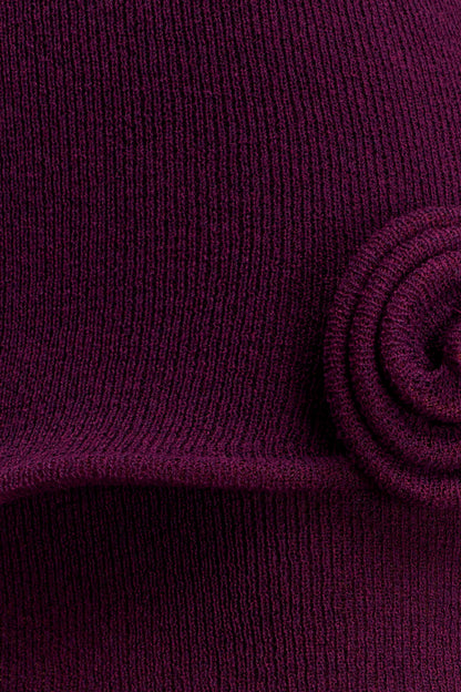 Samira Knit Long Sleeve Mini Dress Plum