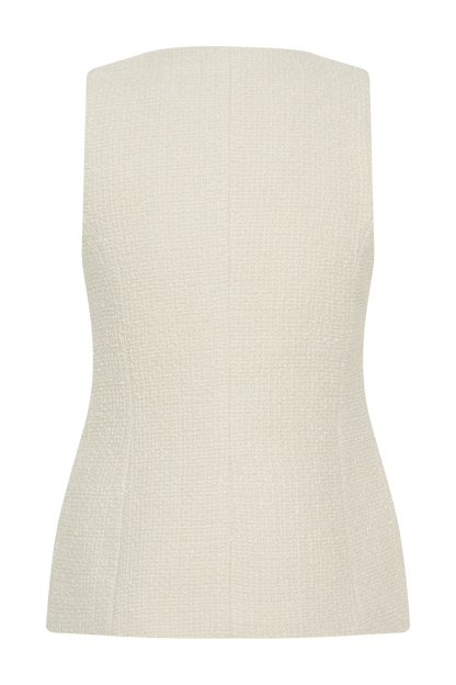 Camilla Boucle Sleeveless Vest Ivory