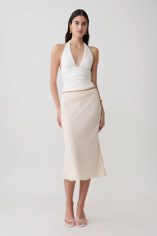 Lilah Devore Midi Skirt Ivory
