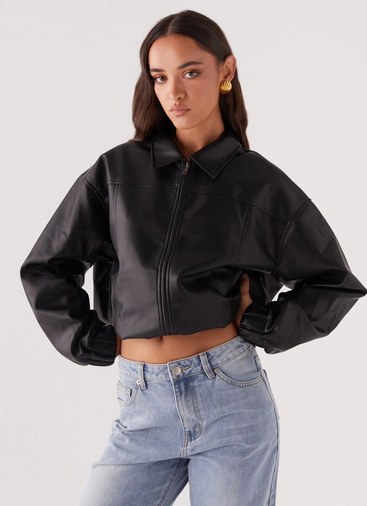 Houghton Oversized Bomber Jacket Black