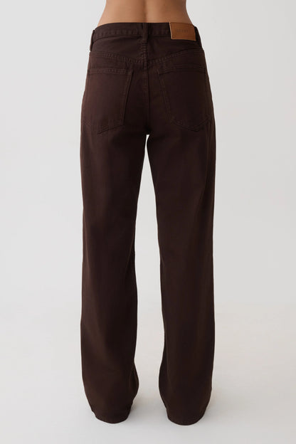 Mannon Mid Rise Denim Jeans Chocolate