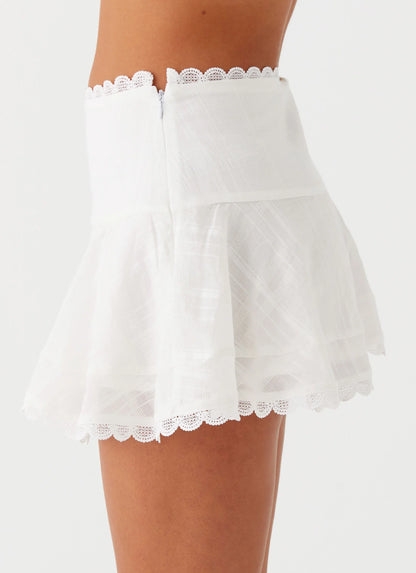 Hundred Percent Mini Skirt White