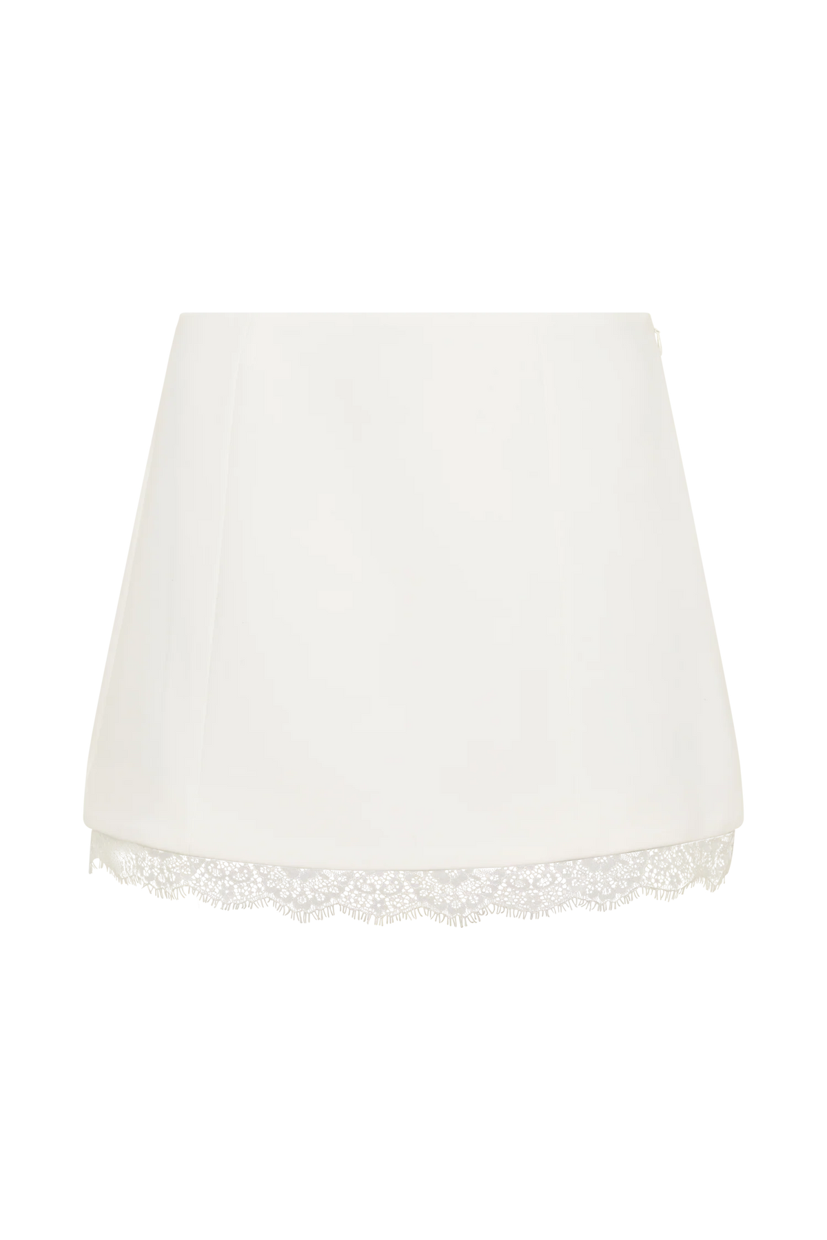 Ariella Suiting Mini Skirt With Lace White