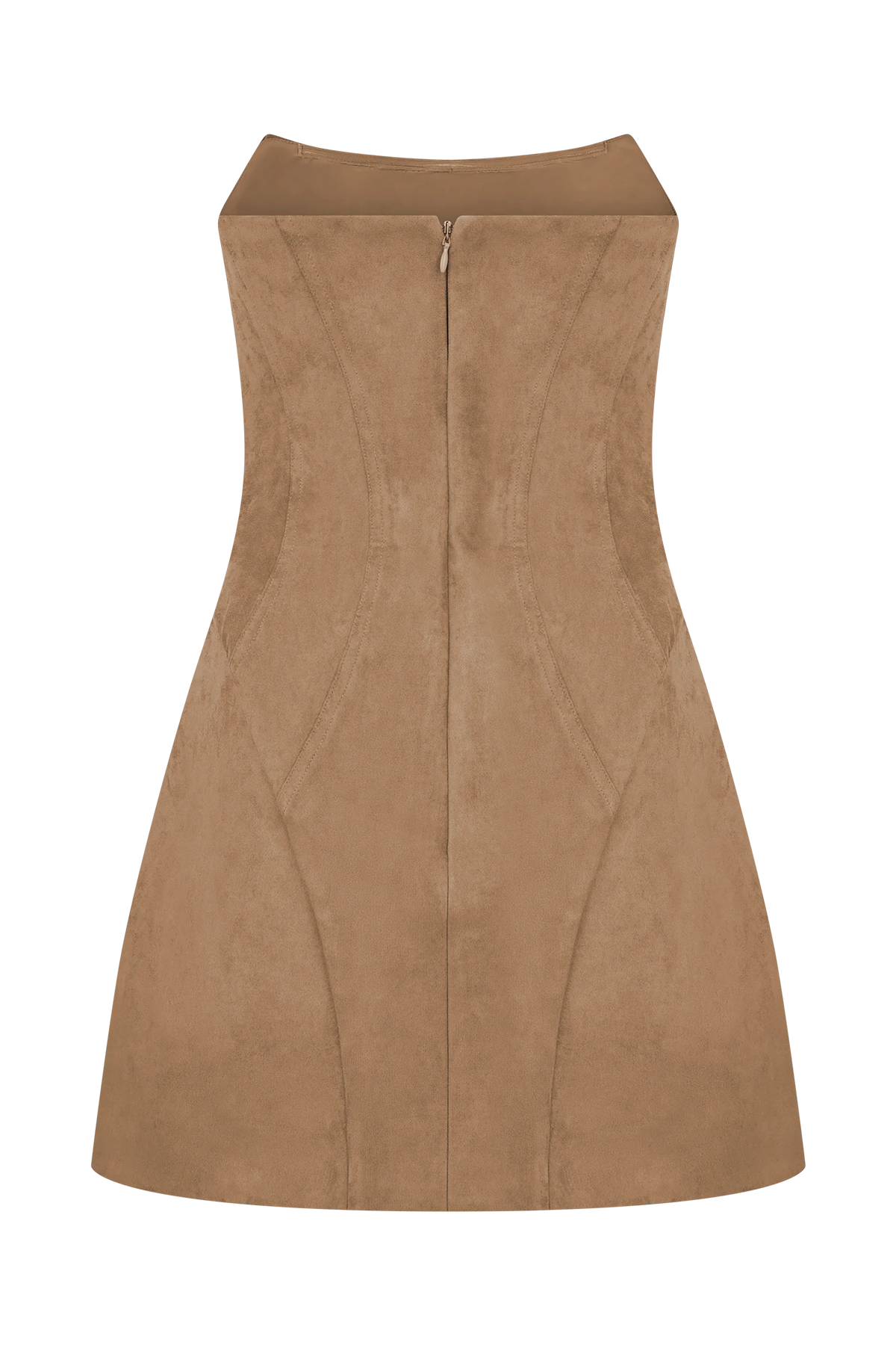 Andy Faux Suede Mini Dress Camel