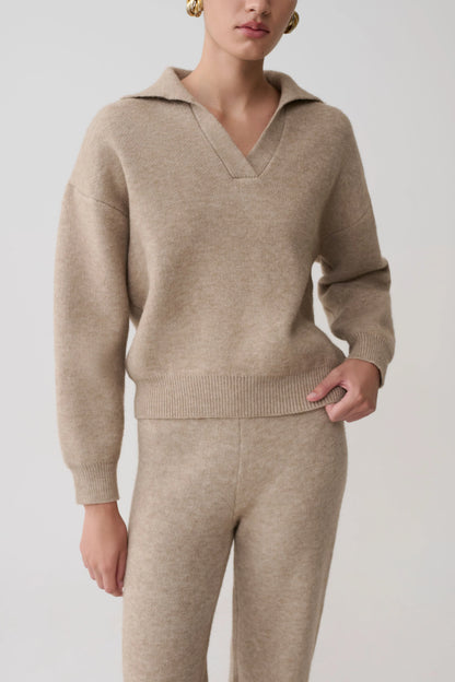 Luca Knit Jumper Beige Marle