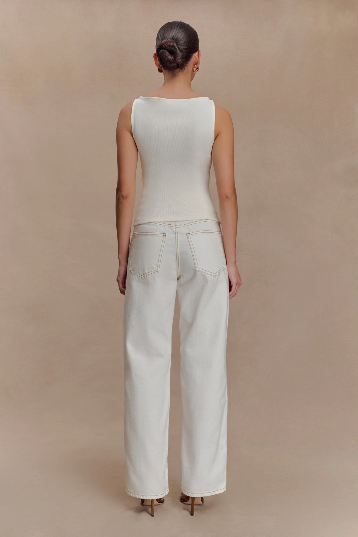 Coraline Panelled Sleeveless Top White