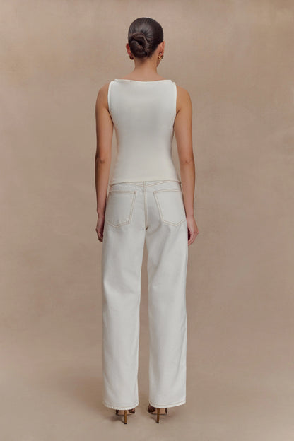 Coraline Panelled Sleeveless Top White