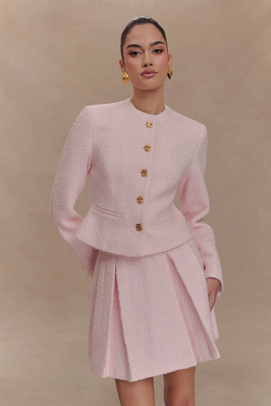 Cleo Boucle Mini Skirt Powder Pink