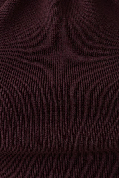 Angelika Twist Front Knit Top Chocolate