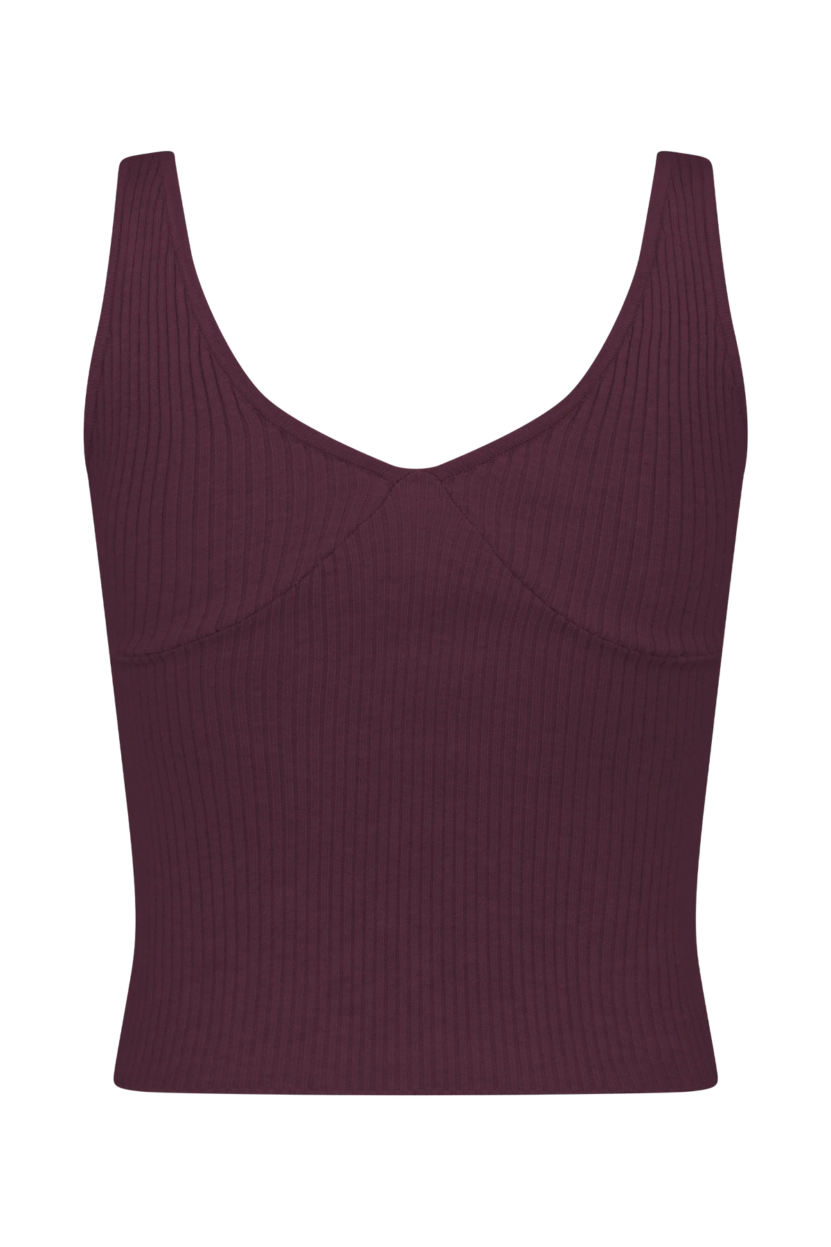 Natalya Ribbed Knit Cami Top Merlot